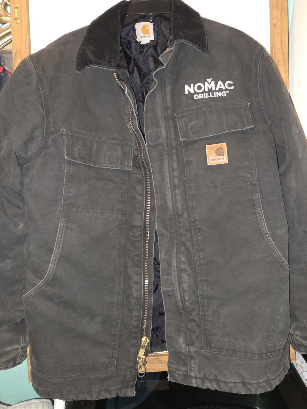 Vintage Carhartt C26 BLK Arctic Detroit Jacket Corduory Collar Mens M